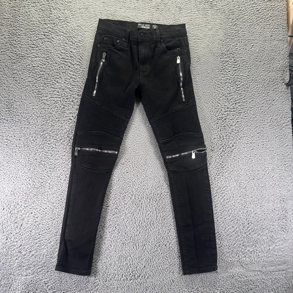 Cote De Nuits Jeans Mens 32x32 Black Cotton Denim Skinny Leg Workwear Stretch